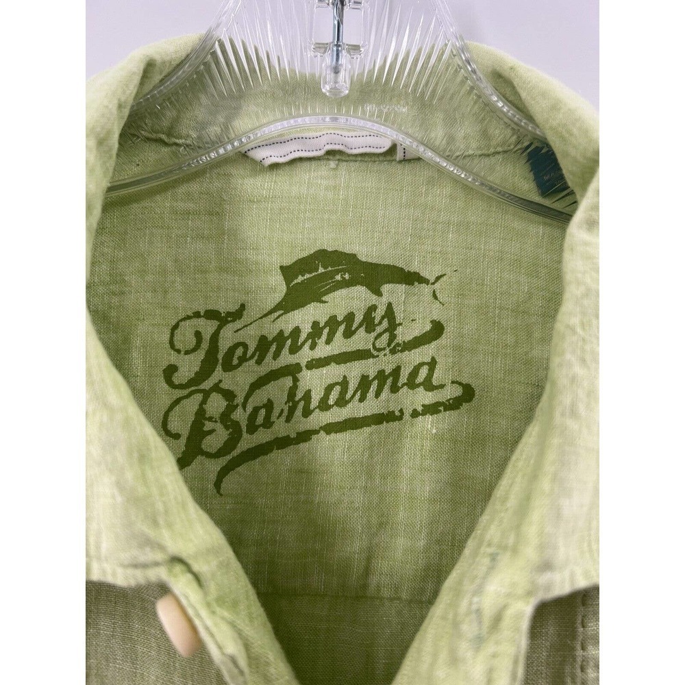 Tommy Bahama Men’s Short Sleeve 100% Linen Button Down Shirt Green Size XL - Picture 3 of 8